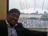Vinny Lingham infront of the Millennium Dome