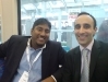 Vinny Lingham on the Docklands Light Railway with Nadeem Azam
